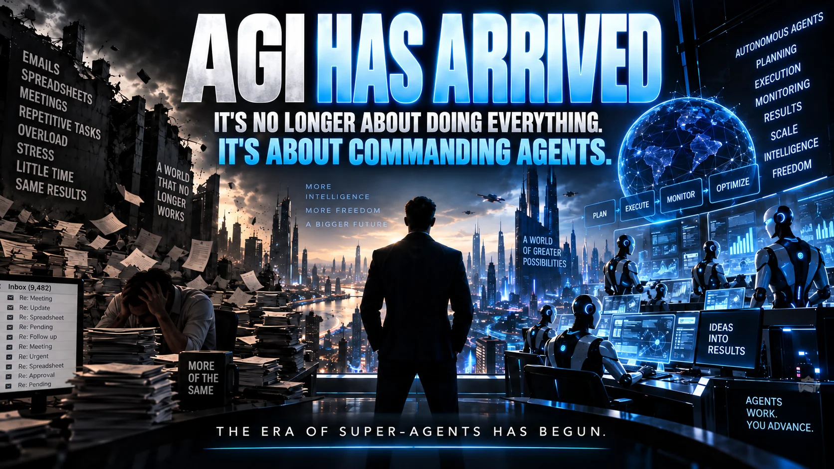 AGI has arrived — it is no longer about doing everything, it is about commanding agents. The era of super-agents has begun.