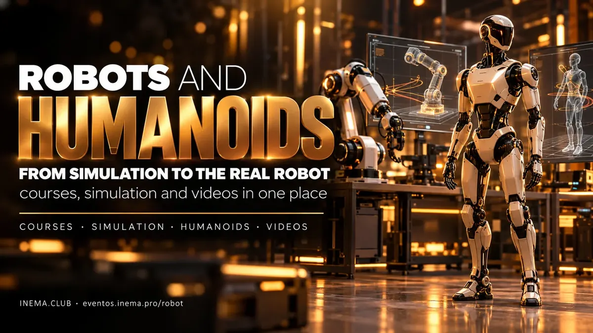 Robots and humanoids: from simulation to the real robot. Robotics, humanoid and embodied AI courses, the simulation that trains the robot from one photo, and the videos.