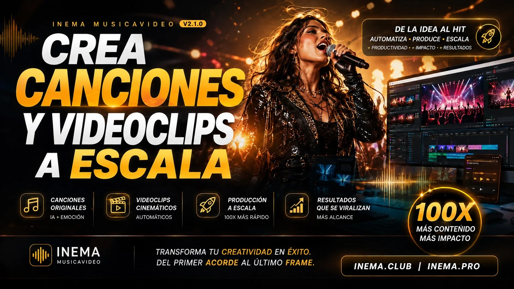 INEMA MUSICAVIDEO — crea canciones y videoclips a escala, de la idea al hit