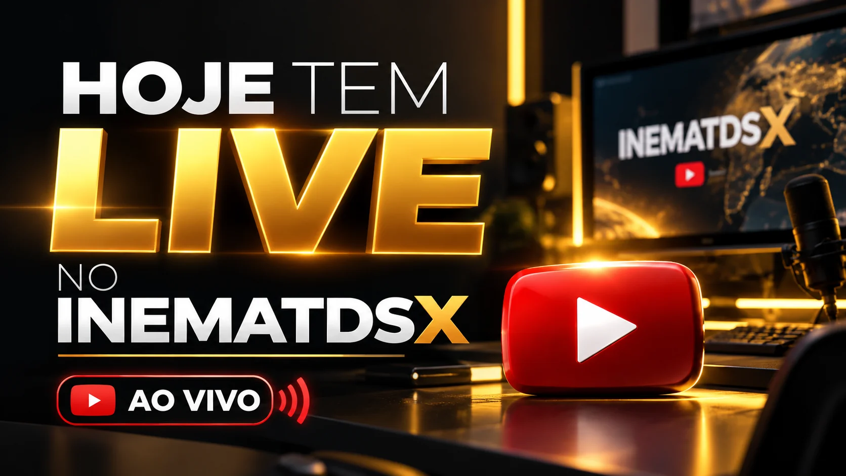 Live today on INEMATDSX — streaming on YouTube (in Portuguese).